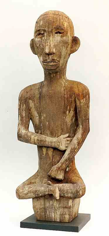 16: Wood Sculpture (Hampatong) of Sitting Male Figure